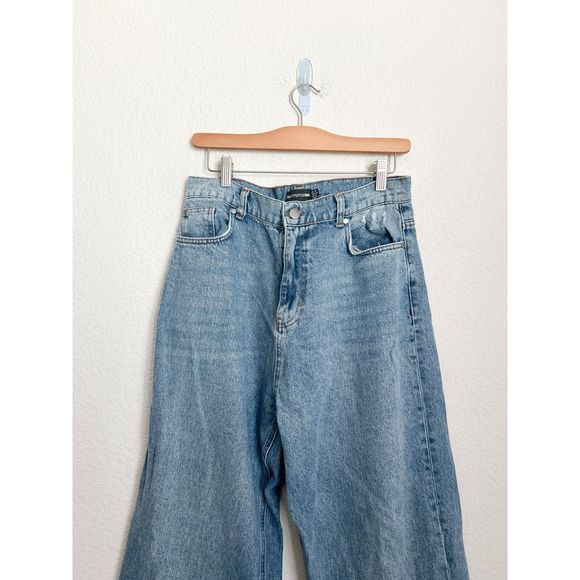 Pretty Little Thing Wide leg high rise pants size 12 - Picture 4 of 5